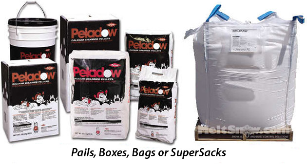 PelaDow in all forms: pails, Boxes, Bags and SuperSacks