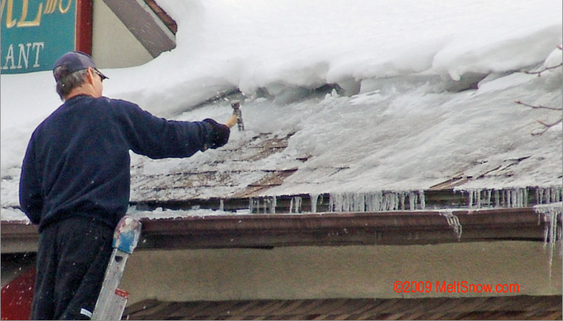 Removing Rooftop Ice and Snow with Salt